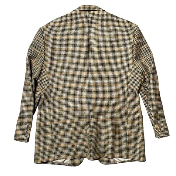 Nordstrom Houndstooth Wool Blazer 42R USA Made Vintage 2 Button Jacket Sportcoat - Picture 7 of 10